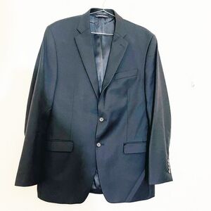 Lauren Ralph Lauren Two Buttons 100% Wool Suit Blazer Jacket 42L Black